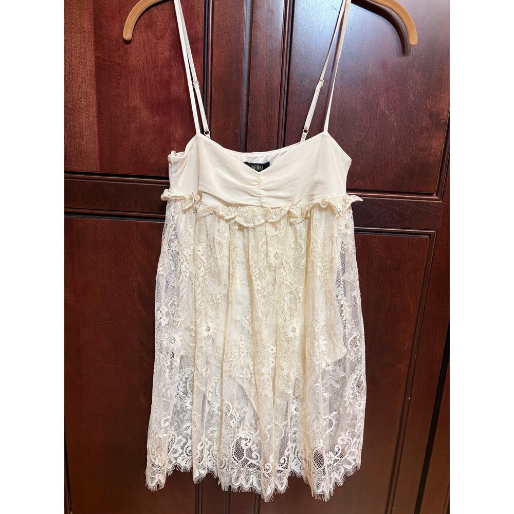 AFRM Babydoll Lace Mini Dress with Built in Bodysuit Cream Size S NWT - Picture 11 of 16
